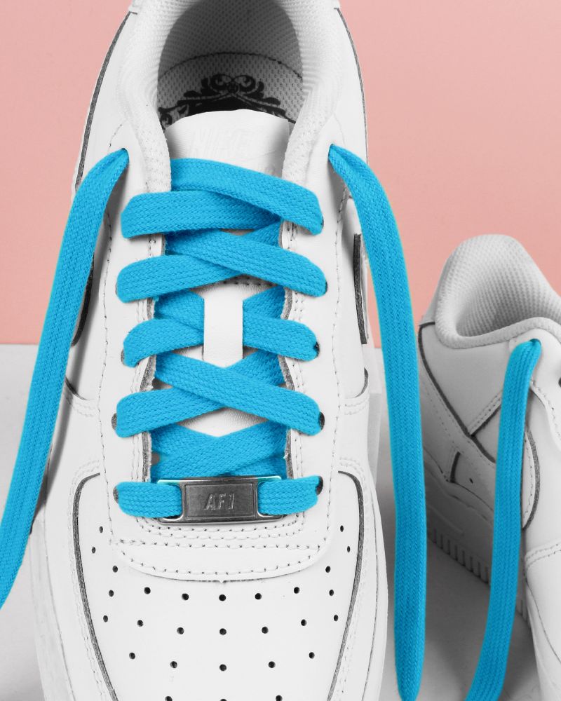 Flat and wide laces, parrot blue - 2