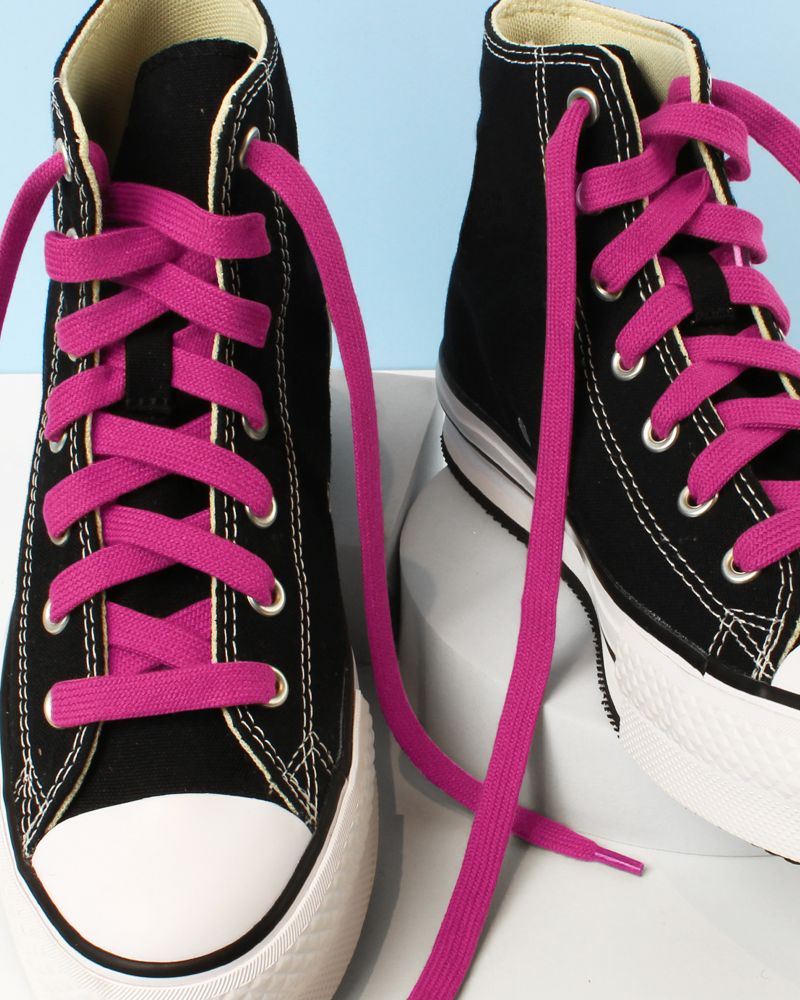 Flat and wide laces, pink peony - 2