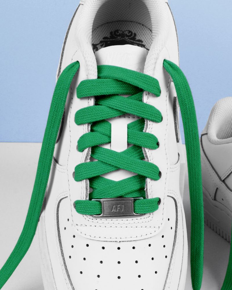 Flat and wide laces, Emerald green - 3