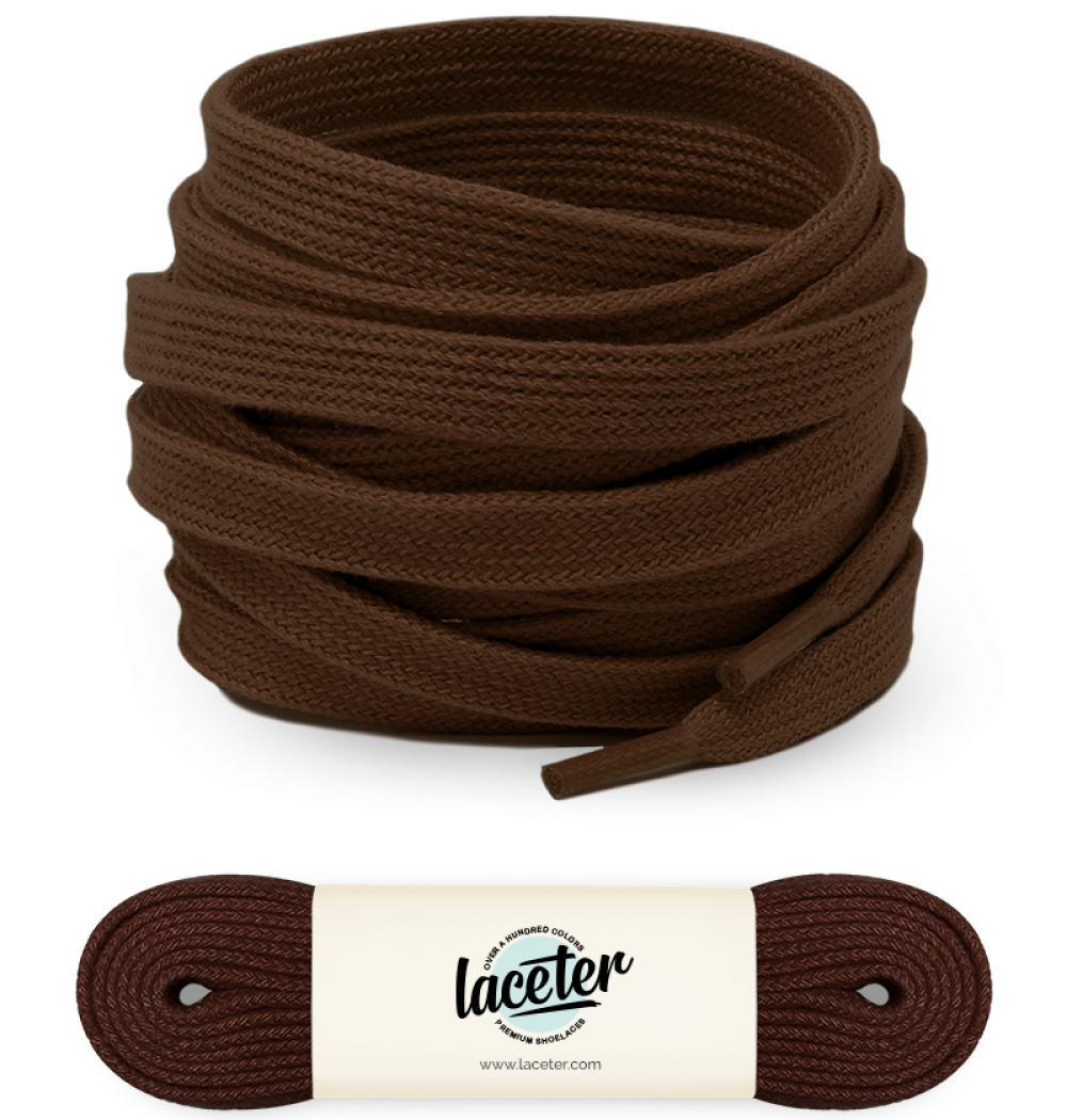 Lacets plats marron cacao Laceter