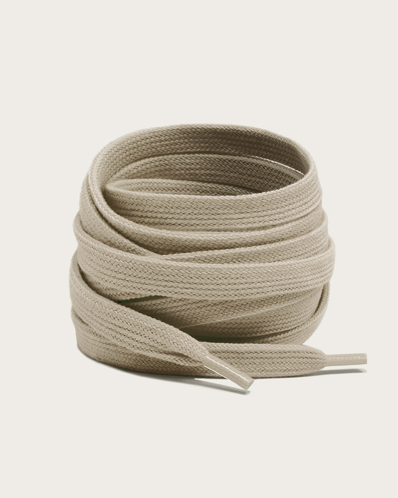 Flat and wide laces, sand grey - 1