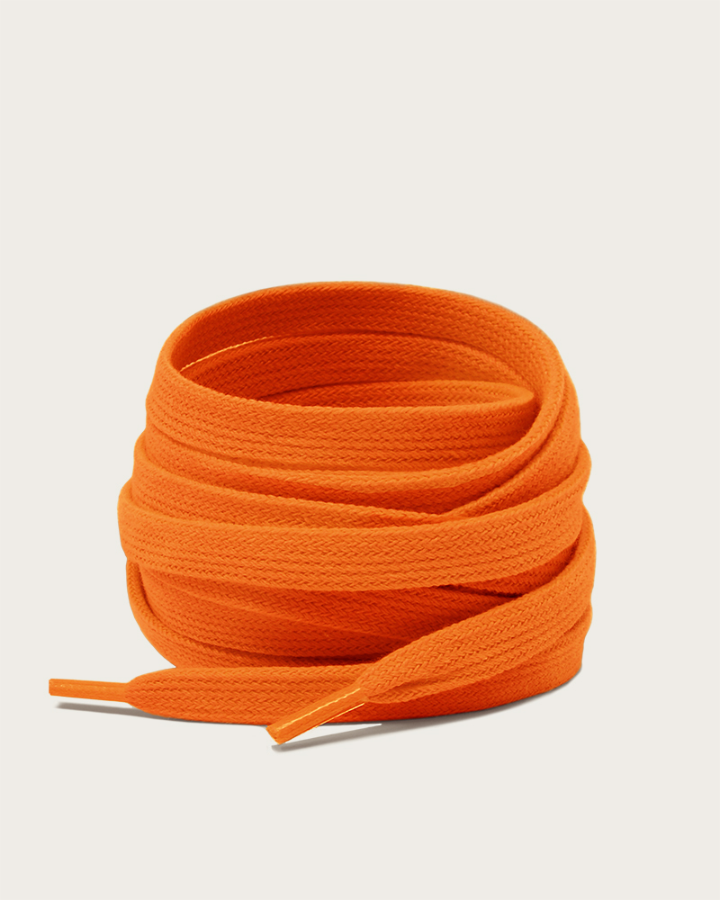 Lacets plats, orange sanguine - 1