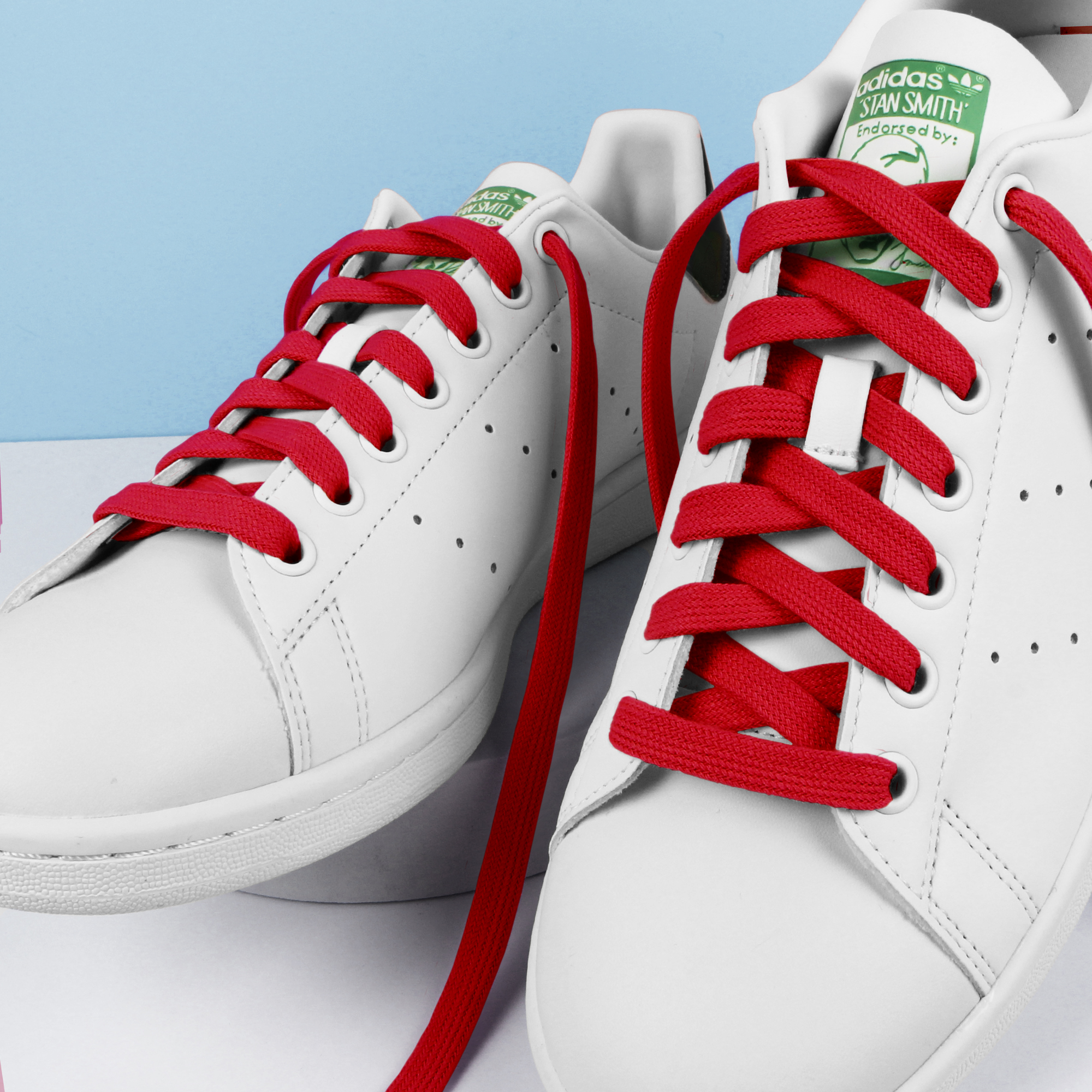 Flat and wide laces, strawberry red - 3