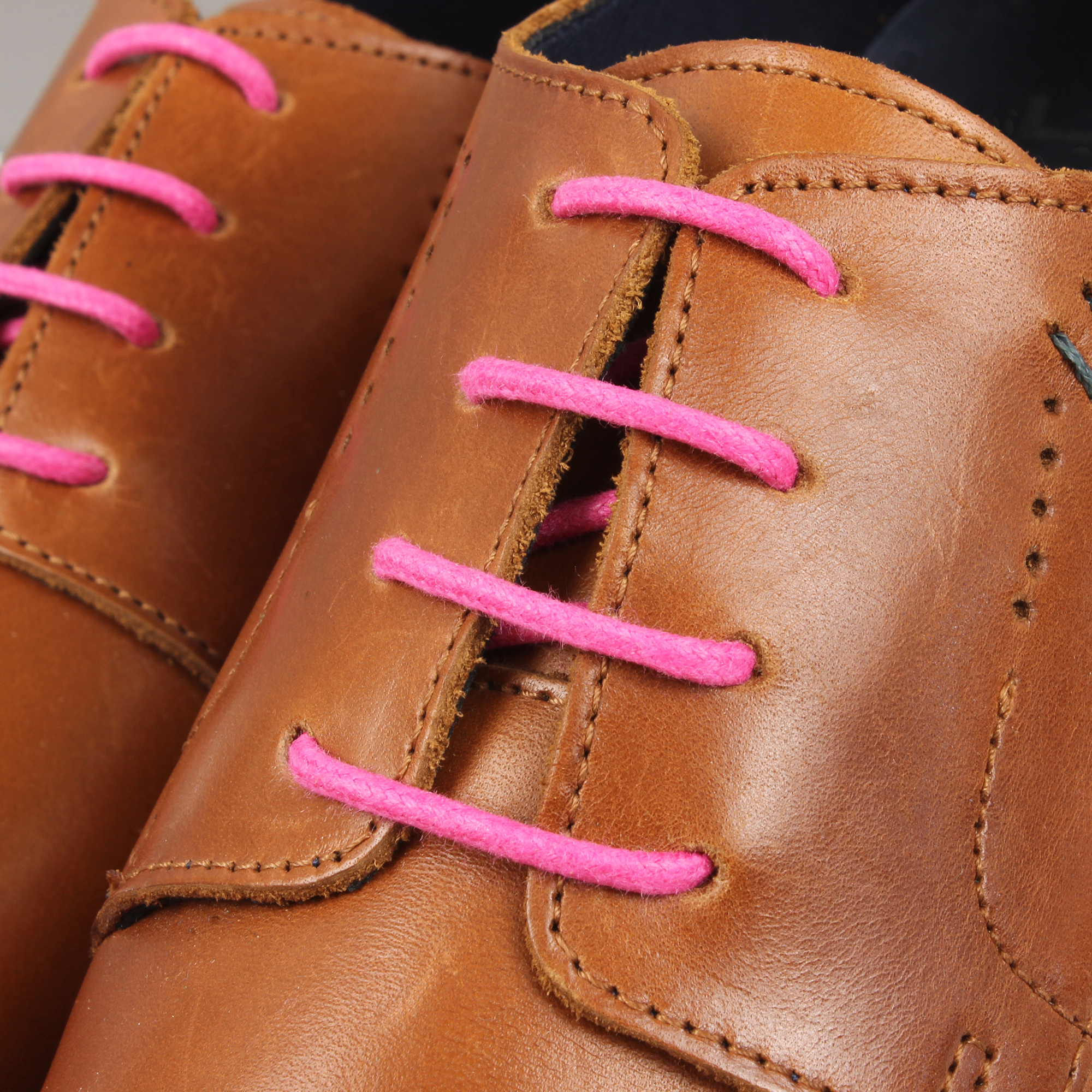 Round and waxed end laces, pink peony - 3