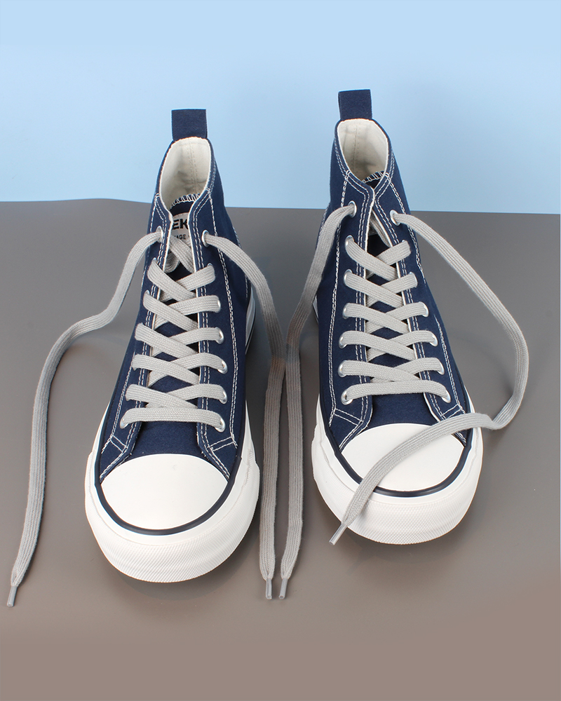 Flat and wide laces,  concrete grey - 2