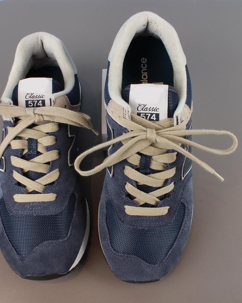 Flat and wide laces, sand grey - 3