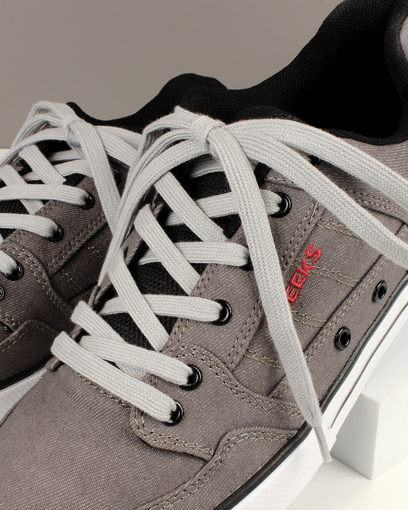 Flat and wide laces,  concrete grey - 3