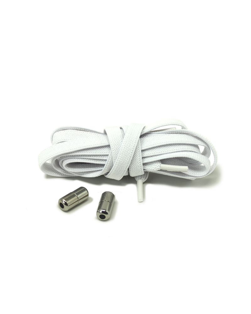 White elastic shoelaces for trainers - 1