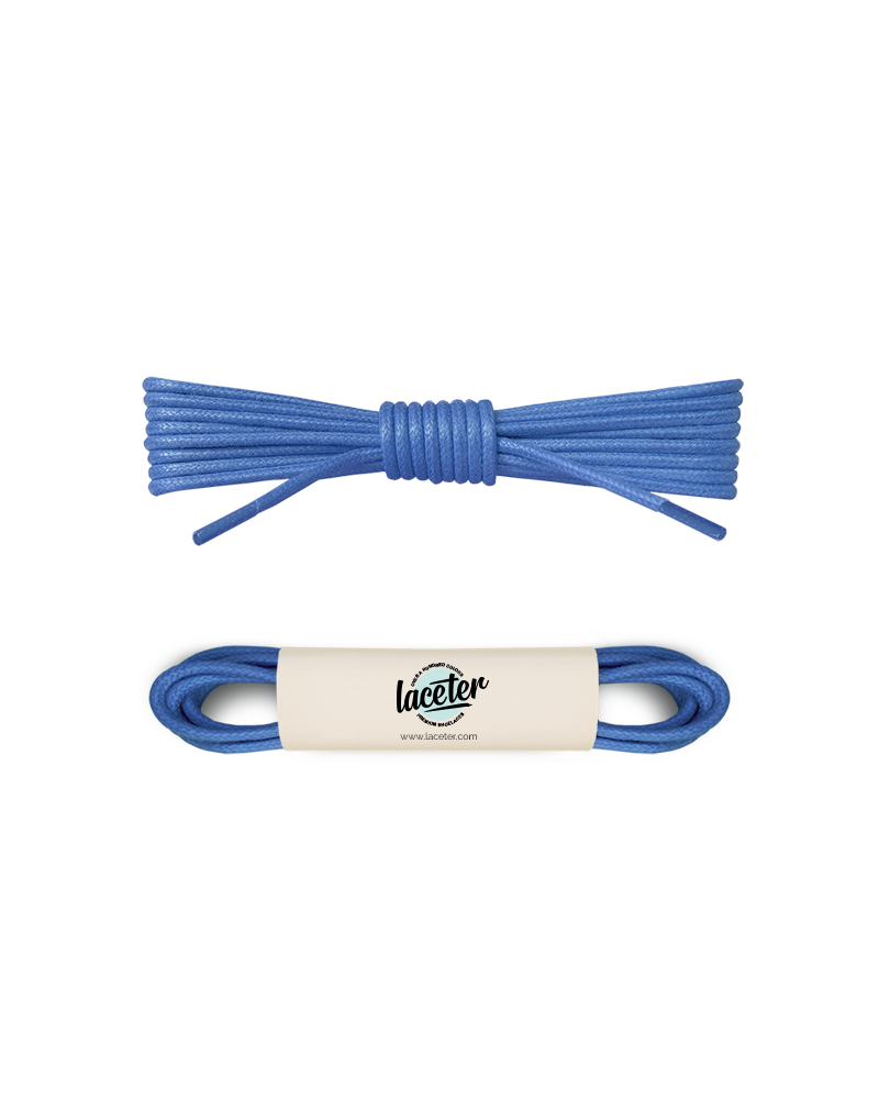 Round and waxed end laces, blueberry blue - 1