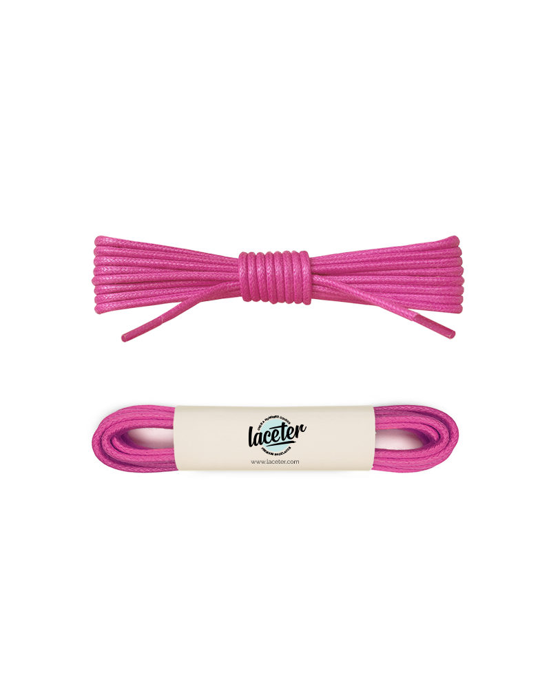 Round and waxed end laces, pink peony - 1